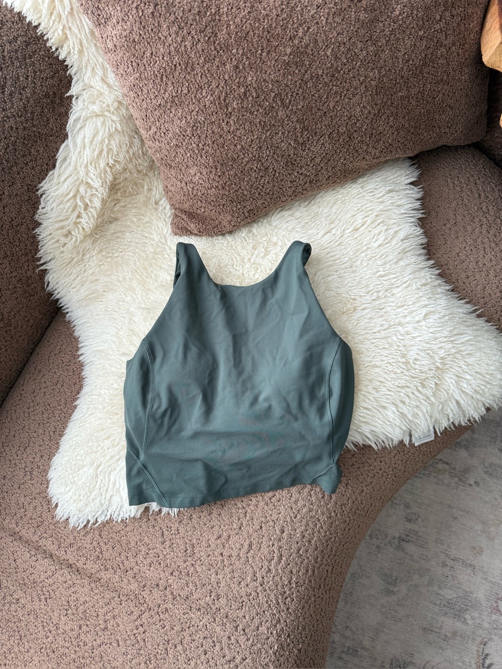 Lululemon High Neck Align Tank in Dark Green